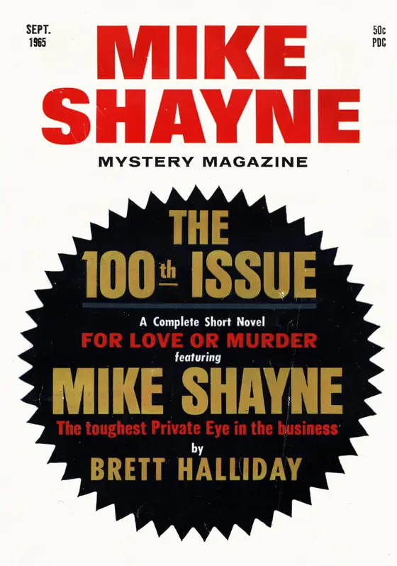 Mike Shayne Mystery Magazine dergisinin Eylül 1965 tarihli kapağı