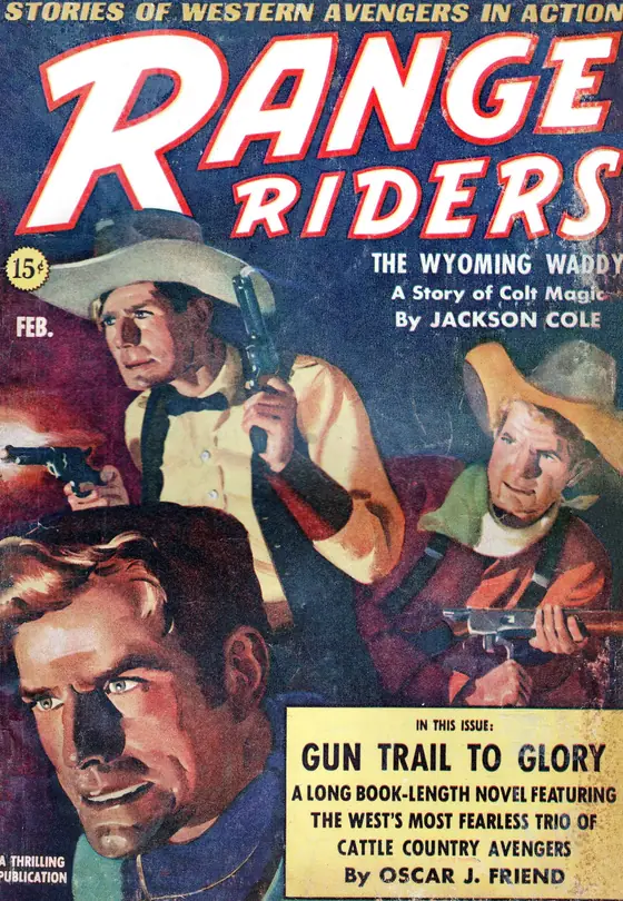 Range Riders Western dergisinin Şubat 1939 tarihli kapağı